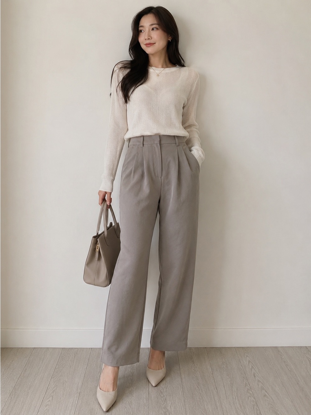 Aritzia The Effortless Pant in taupe